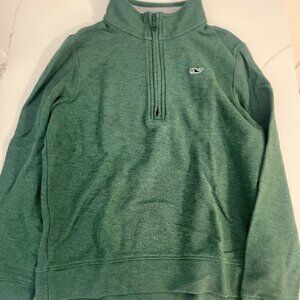 Vineyard Vines Boys Quarter Zip Pullover – Size 7 – Forest Green – Excellent Con